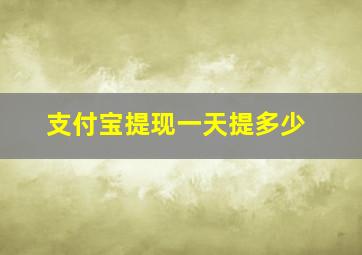 支付宝提现一天提多少