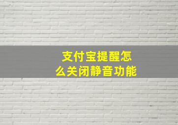 支付宝提醒怎么关闭静音功能