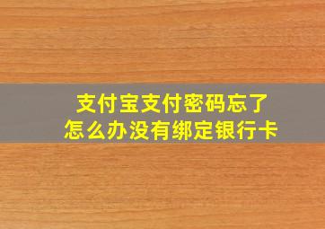 支付宝支付密码忘了怎么办没有绑定银行卡