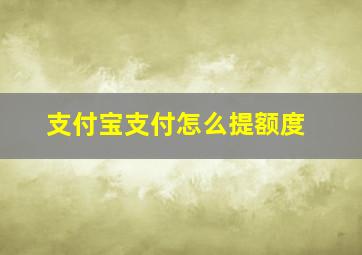 支付宝支付怎么提额度