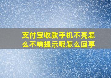 支付宝收款手机不亮怎么不响提示呢怎么回事