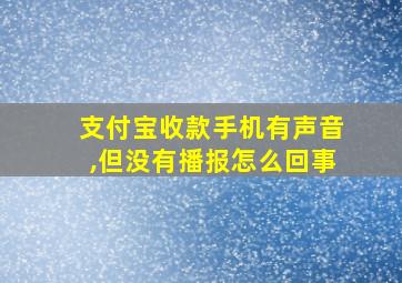 支付宝收款手机有声音,但没有播报怎么回事