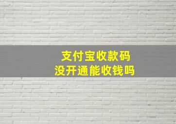 支付宝收款码没开通能收钱吗