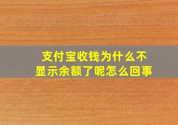 支付宝收钱为什么不显示余额了呢怎么回事