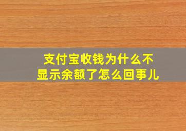 支付宝收钱为什么不显示余额了怎么回事儿