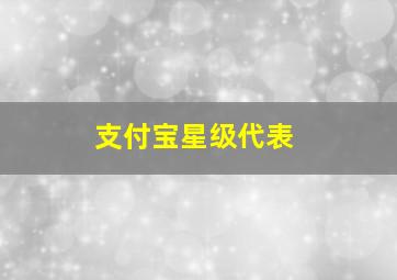 支付宝星级代表