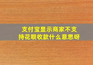 支付宝显示商家不支持花呗收款什么意思呀