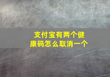 支付宝有两个健康码怎么取消一个