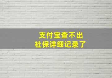 支付宝查不出社保详细记录了