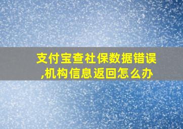 支付宝查社保数据错误,机构信息返回怎么办