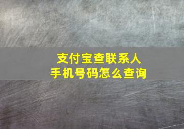 支付宝查联系人手机号码怎么查询