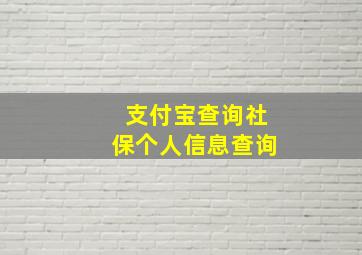 支付宝查询社保个人信息查询