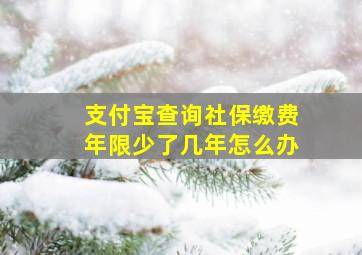 支付宝查询社保缴费年限少了几年怎么办