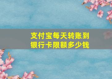 支付宝每天转账到银行卡限额多少钱