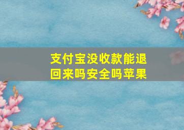 支付宝没收款能退回来吗安全吗苹果