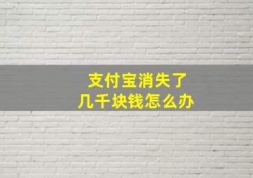 支付宝消失了几千块钱怎么办