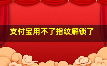 支付宝用不了指纹解锁了