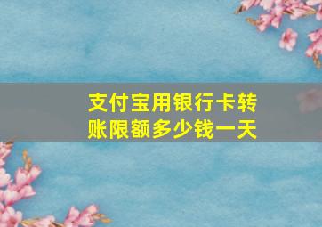 支付宝用银行卡转账限额多少钱一天