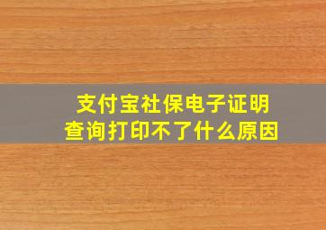 支付宝社保电子证明查询打印不了什么原因