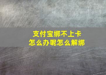 支付宝绑不上卡怎么办呢怎么解绑