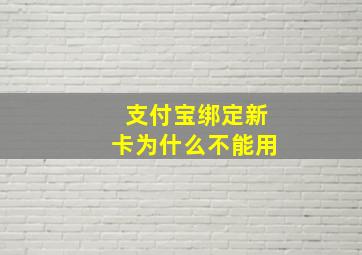 支付宝绑定新卡为什么不能用