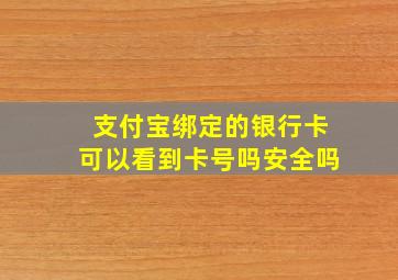 支付宝绑定的银行卡可以看到卡号吗安全吗