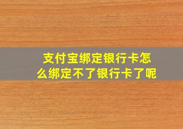 支付宝绑定银行卡怎么绑定不了银行卡了呢