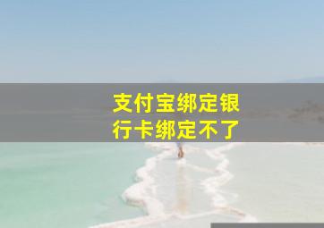 支付宝绑定银行卡绑定不了