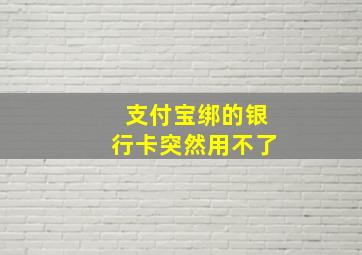 支付宝绑的银行卡突然用不了