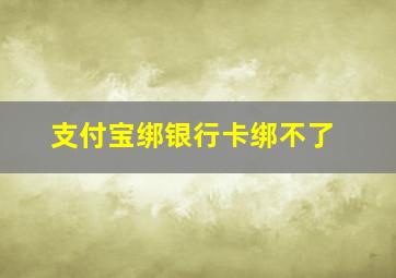 支付宝绑银行卡绑不了