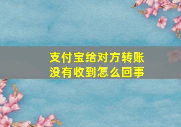 支付宝给对方转账没有收到怎么回事