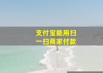 支付宝能用扫一扫商家付款