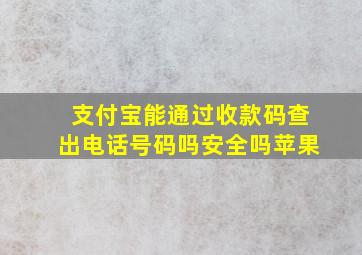 支付宝能通过收款码查出电话号码吗安全吗苹果