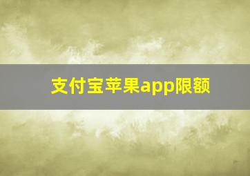 支付宝苹果app限额