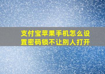 支付宝苹果手机怎么设置密码锁不让别人打开