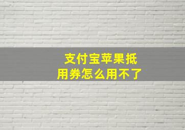 支付宝苹果抵用券怎么用不了