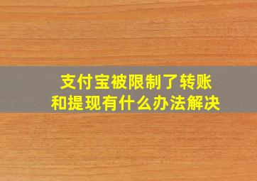 支付宝被限制了转账和提现有什么办法解决