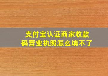 支付宝认证商家收款码营业执照怎么填不了