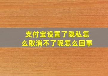 支付宝设置了隐私怎么取消不了呢怎么回事