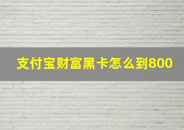 支付宝财富黑卡怎么到800