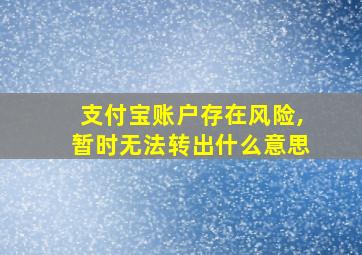 支付宝账户存在风险,暂时无法转出什么意思