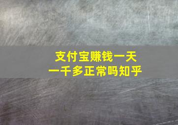 支付宝赚钱一天一千多正常吗知乎