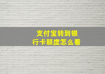 支付宝转到银行卡额度怎么看