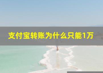 支付宝转账为什么只能1万