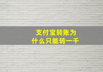 支付宝转账为什么只能转一千