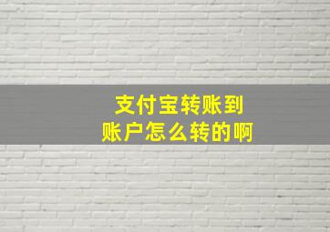 支付宝转账到账户怎么转的啊