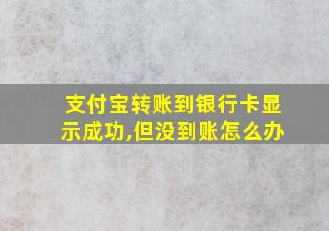 支付宝转账到银行卡显示成功,但没到账怎么办