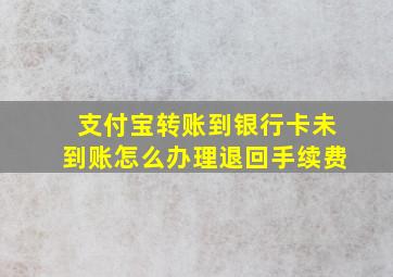 支付宝转账到银行卡未到账怎么办理退回手续费