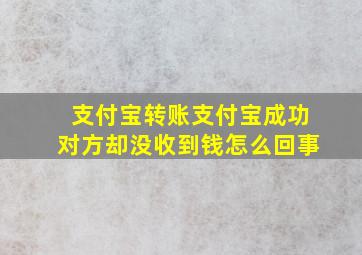 支付宝转账支付宝成功对方却没收到钱怎么回事