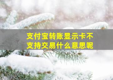 支付宝转账显示卡不支持交易什么意思呢